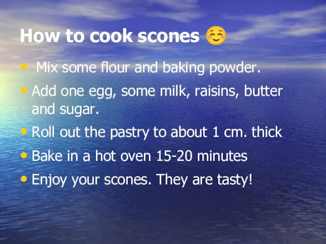 How to cook scones ☺ Mix some flour and baking powder. Add