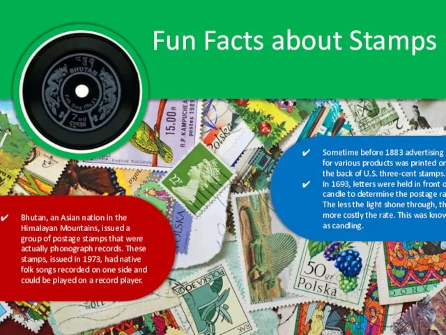 Fun Facts about Stamps Sometime before 1883 advertising for various products was