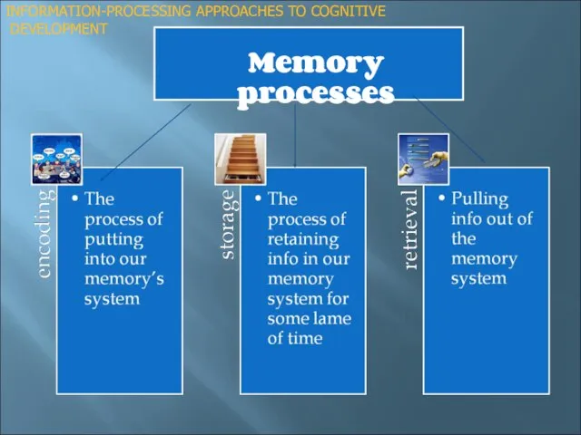 Memory processes INFORMATION-PROCESSING APPROACHES TO COGNITIVE DEVELOPMENT