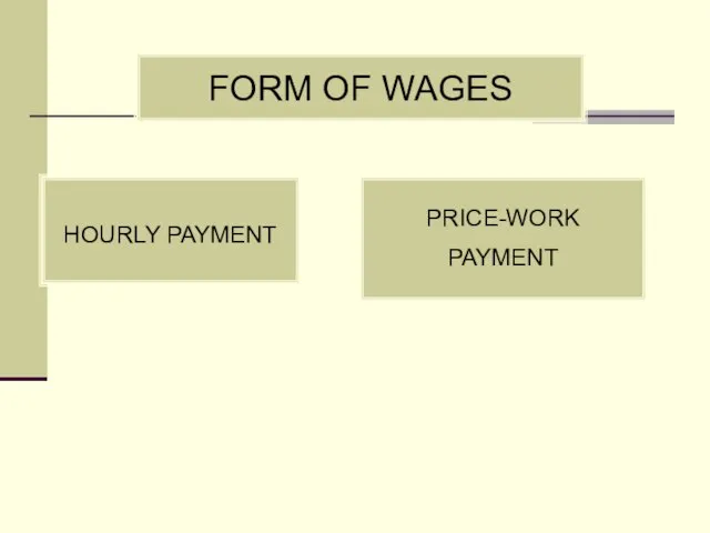 FORM OF WAGES HOURLY PAYMENT PRICE-WORK PAYMENT