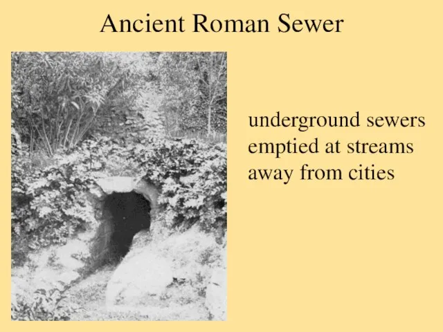 Ancient Roman Sewer underground sewers emptied at streams away from cities