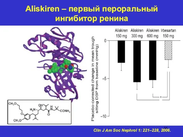 Clin J Am Soc Nephrol 1: 221–228, 2006. Aliskiren – первый пероральный ингибитор ренина