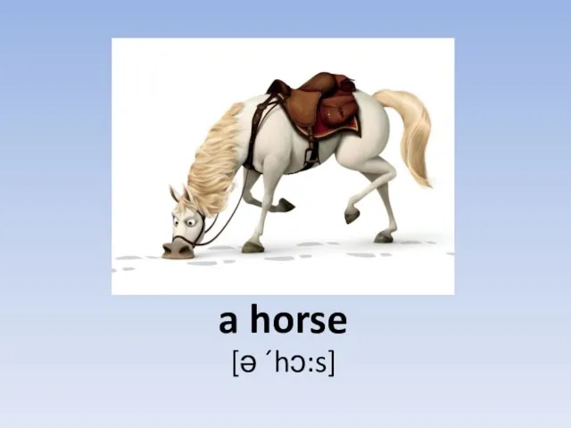 a horse [ə ´hɔ:s]