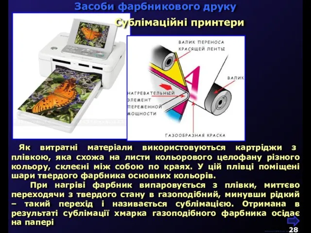 Сублімаційні принтери М.Кононов © 2009 E-mail: mvk@univ.kiev.ua Як витратні матеріали використовуються картріджи