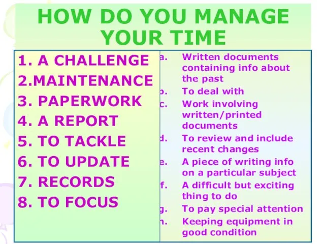 HOW DO YOU MANAGE YOUR TIME