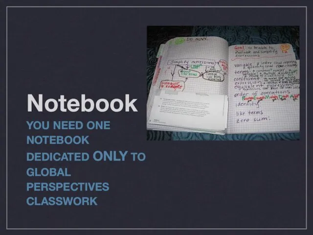 Notebook YOU NEED ONE NOTEBOOK DEDICATED ONLY TO GLOBAL PERSPECTIVES CLASSWORK