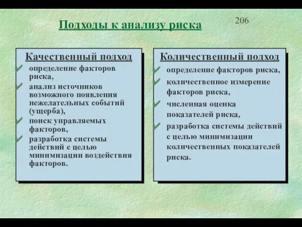 Качественный подход определение факторов риска, анализ источников возможного появления нежелательных событий (ущерба),