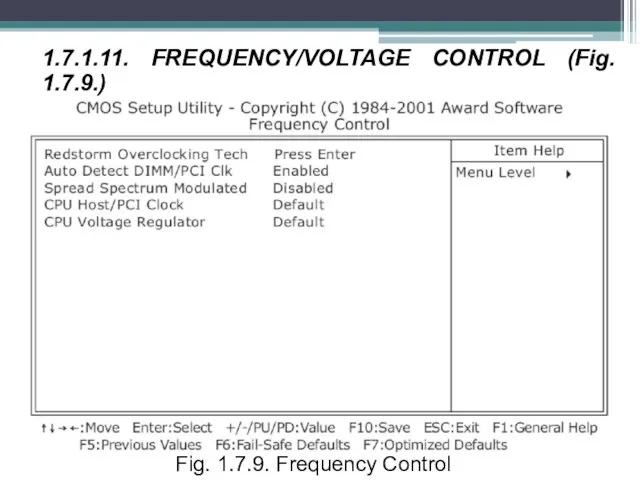 1.7.1.11. FREQUENCY/VOLTAGE CONTROL (Fig. 1.7.9.) Fig. 1.7.9. Frequency Control