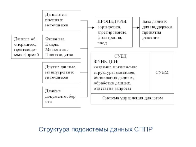 Структура подсистемы данных СППР