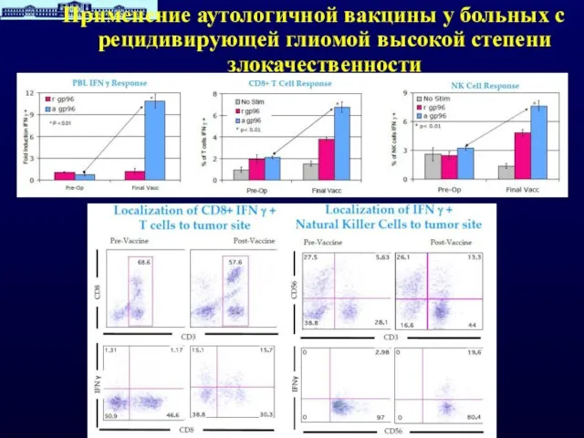 Применение аутологичной вакцины у больных с рецидивирующей глиомой высокой степени злокачественности