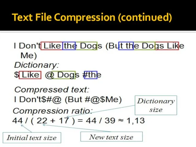 Text File Compression (continued)