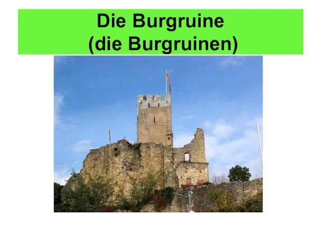 Die Burgruine (die Burgruinen)