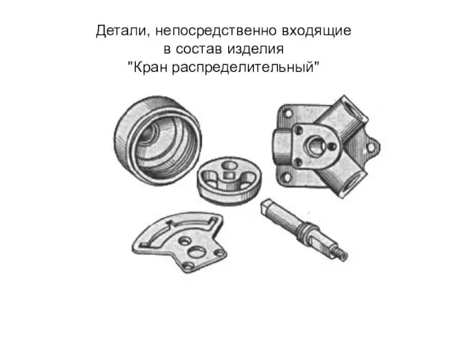 Детали, непосредственно входящие в состав изделия "Кран распределительный"