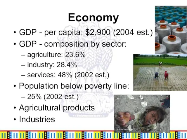 Economy GDP - per capita: $2,900 (2004 est.) GDP - composition by