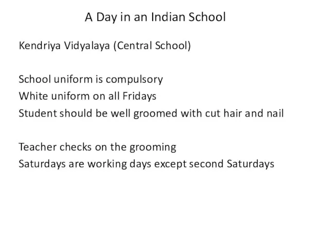 A Day in an Indian School Kendriya Vidyalaya (Central School) School uniform