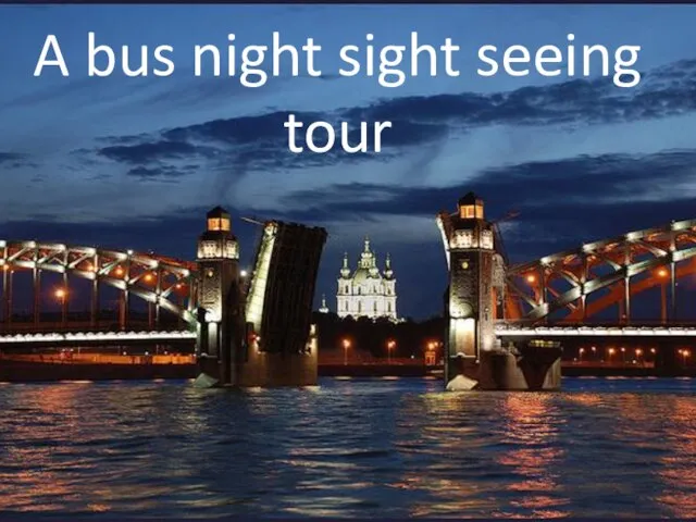 A bus night sight seeing tour
