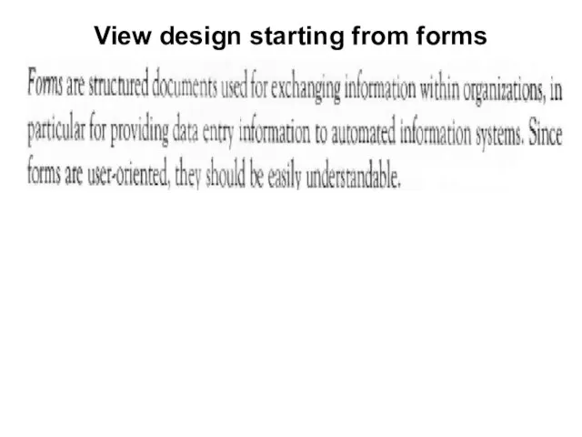 View design starting from forms