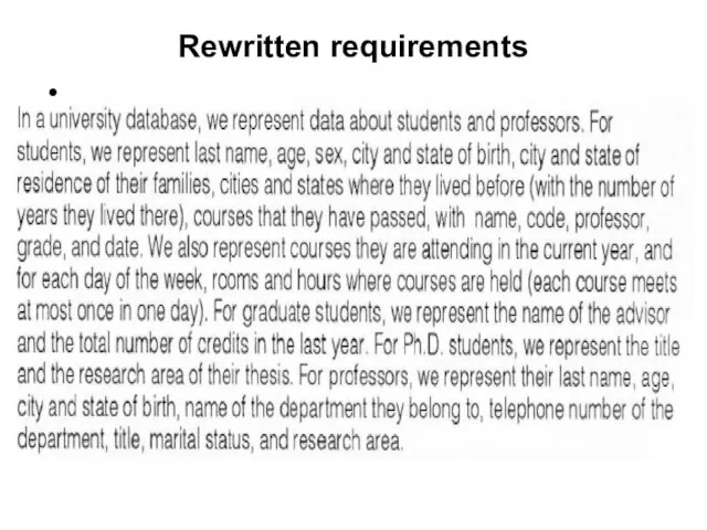 Rewritten requirements