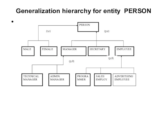 Generalization hierarchy for entity PERSON