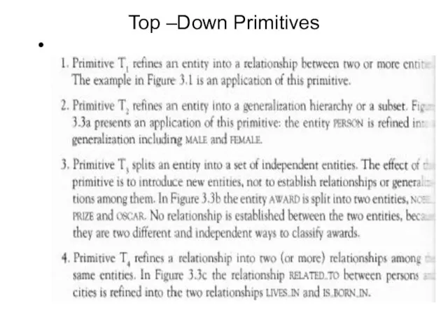 Top –Down Primitives