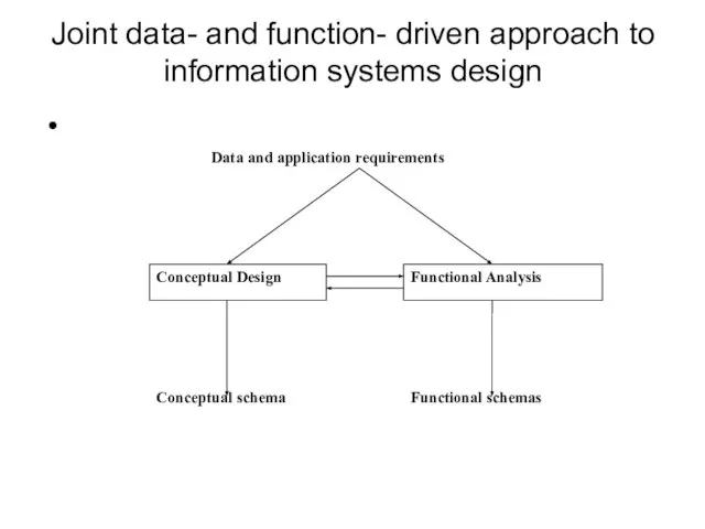 Joint data- and function- driven approach to information systems design