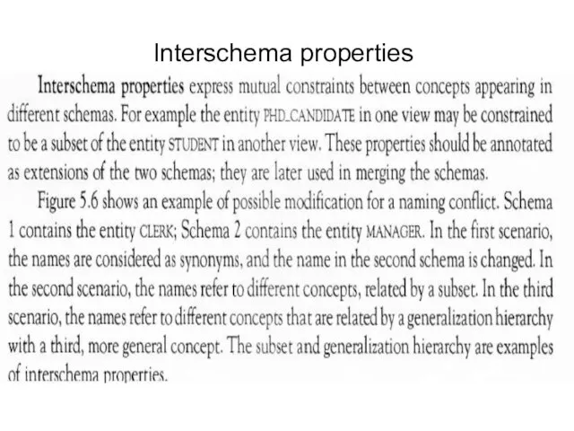 Interschema properties