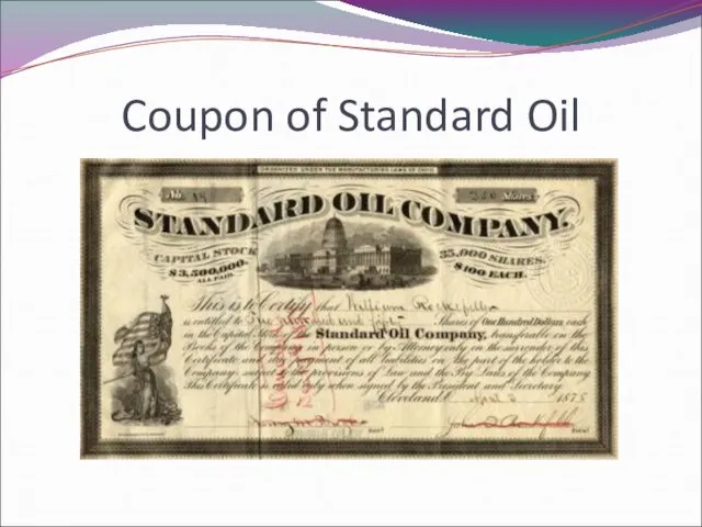 Coupon of Standard Oil