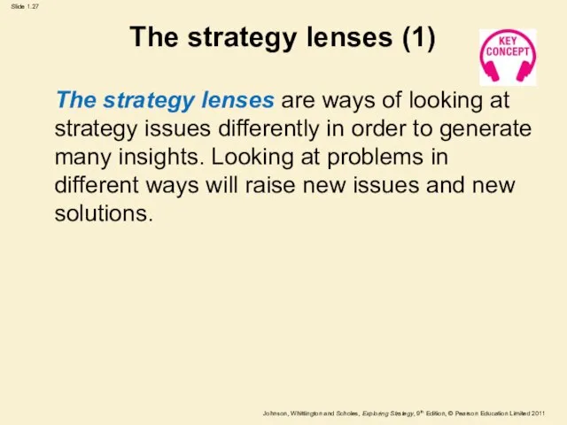 The strategy lenses (1) The strategy lenses are ways of looking at