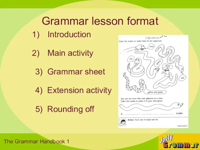 Grammar lesson format Introduction Main activity 3) Grammar sheet 4) Extension activity