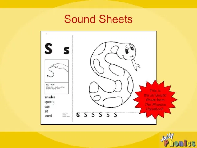 Sound Sheets This is the /s/ Sound Sheet from The Phonics Handbook.