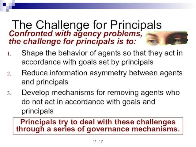 11 | The Challenge for Principals Shape the behavior of agents so