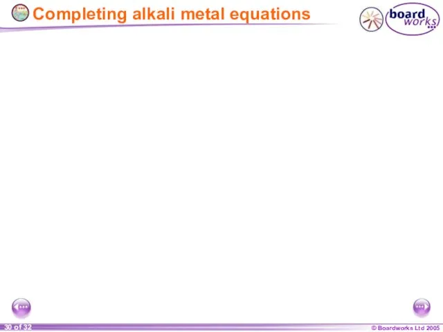 Completing alkali metal equations