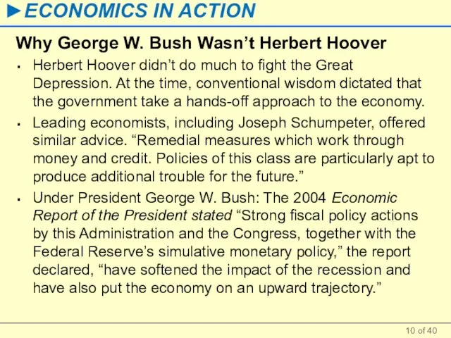 Why George W. Bush Wasn’t Herbert Hoover Herbert Hoover didn’t do much