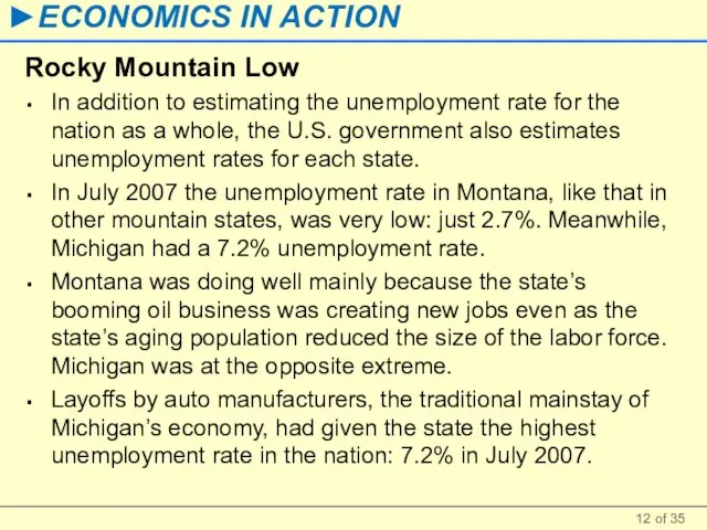 Rocky Mountain Low In addition to estimating the unemployment rate for the