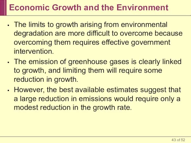 Economic Growth and the Environment The limits to growth arising from environmental