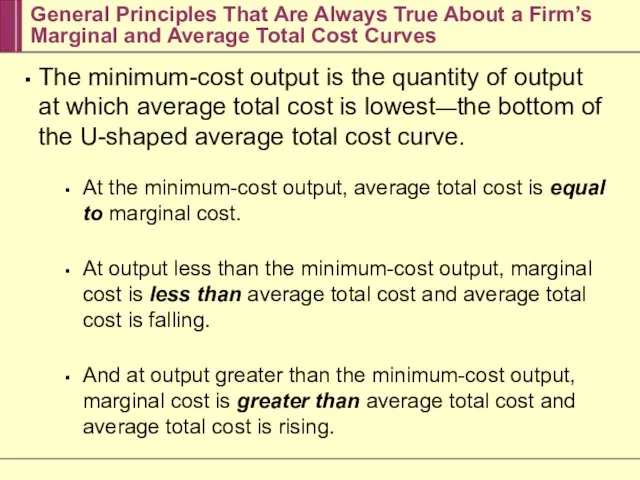 General Principles That Are Always True About a Firm’s Marginal and Average