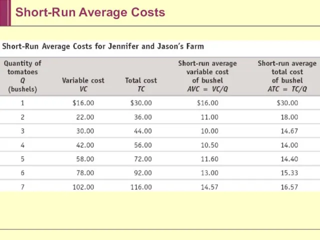 Short-Run Average Costs