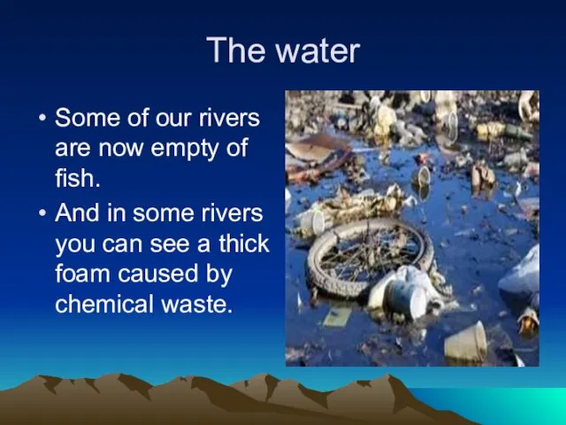 The water Some of our rivers are now empty of fish. And