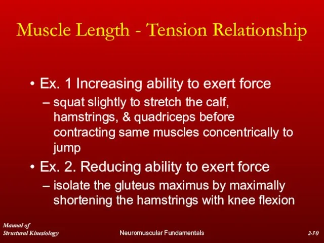 Manual of Structural Kinesiology Neuromuscular Fundamentals 2- Muscle Length - Tension Relationship