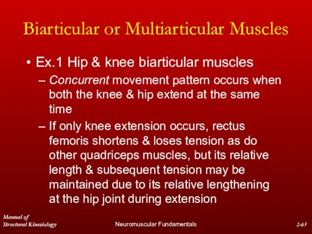 Manual of Structural Kinesiology Neuromuscular Fundamentals 2- Biarticular or Multiarticular Muscles Ex.1