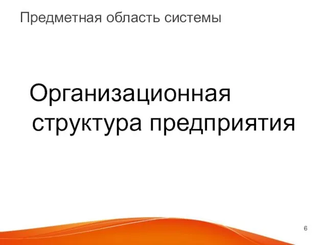 Предметная область системы Организационная структура предприятия