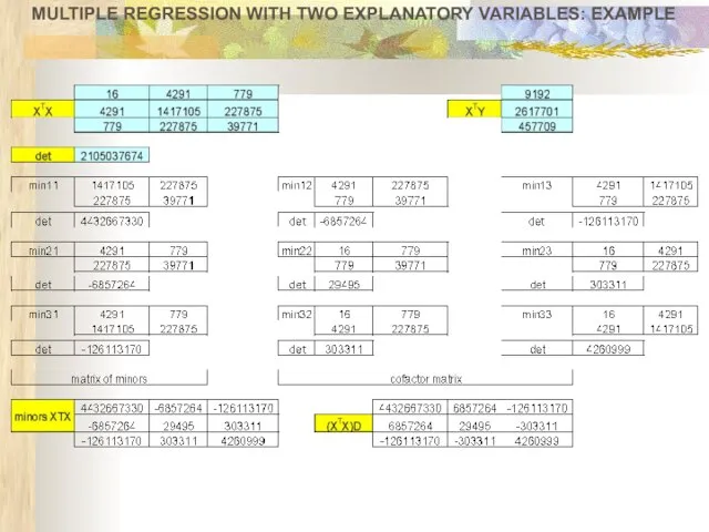 MULTIPLE REGRESSION WITH TWO EXPLANATORY VARIABLES: EXAMPLE