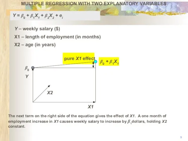 MULTIPLE REGRESSION WITH TWO EXPLANATORY VARIABLES 5 Y X2 The next term