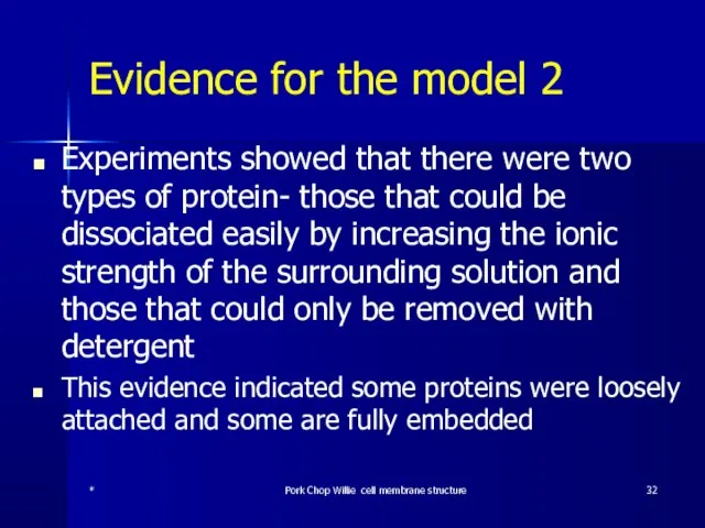 Evidence for the model 2 Experiments showed that there were two types