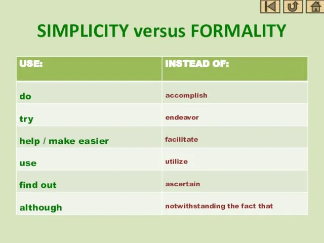 SIMPLICITY versus FORMALITY