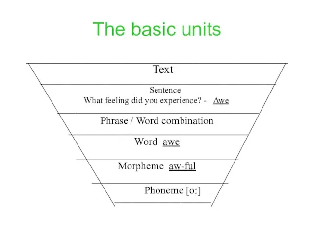 The basic units ____________________________________________________________ Text ______________________________________________________ Sentence What feeling did you experience?