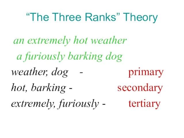 “The Three Ranks” Theory an extremely hot weather a furiously barking dog