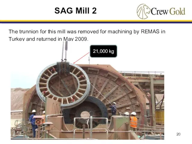 The trunnion for this mill was removed for machining by REMAS in