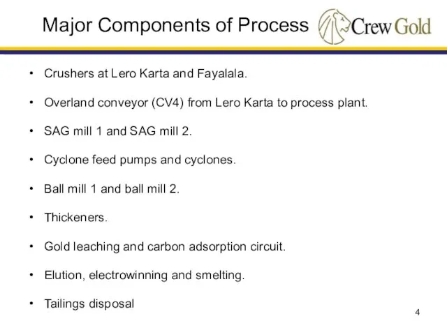 Crushers at Lero Karta and Fayalala. Overland conveyor (CV4) from Lero Karta