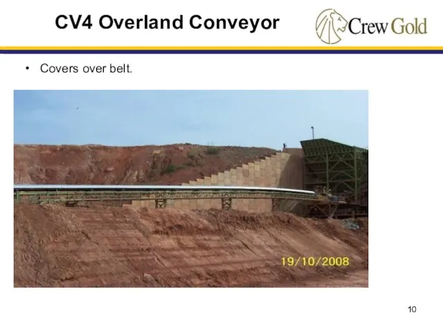 CV4 Overland Conveyor Covers over belt.